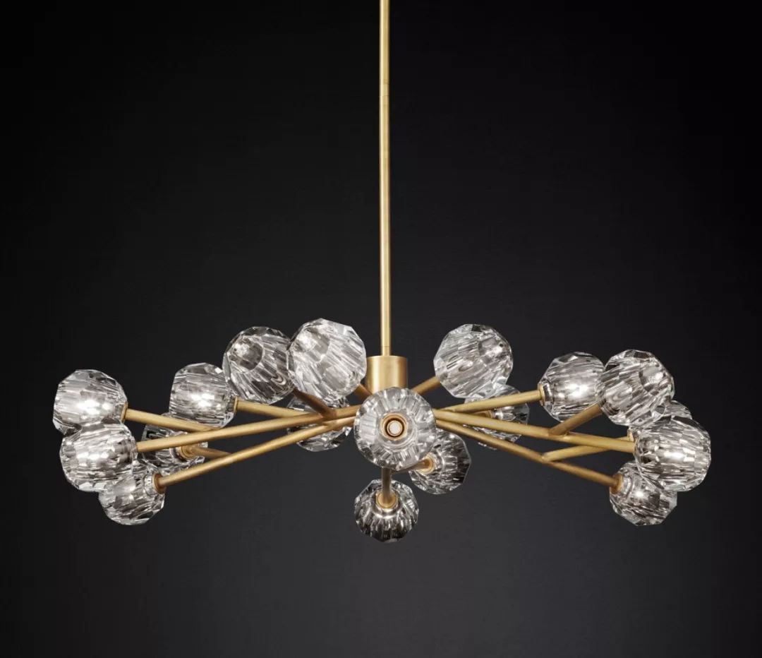 手工铜制水晶灯饰,水晶石手工灯