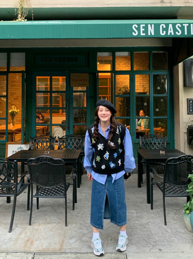 牛仔裙半身裙微胖显瘦长款,适合微胖女生的显瘦牛仔裙