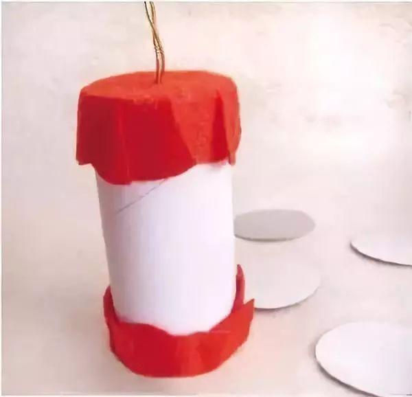 元旦节手工纸灯笼鞭炮,元旦手工立体鞭炮