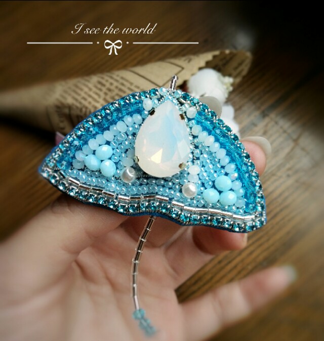 手工串珠小雨伞diy挂件教程,废物手工制作小雨伞