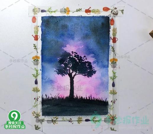 水彩画入门零基础星空,水彩星空画的教程