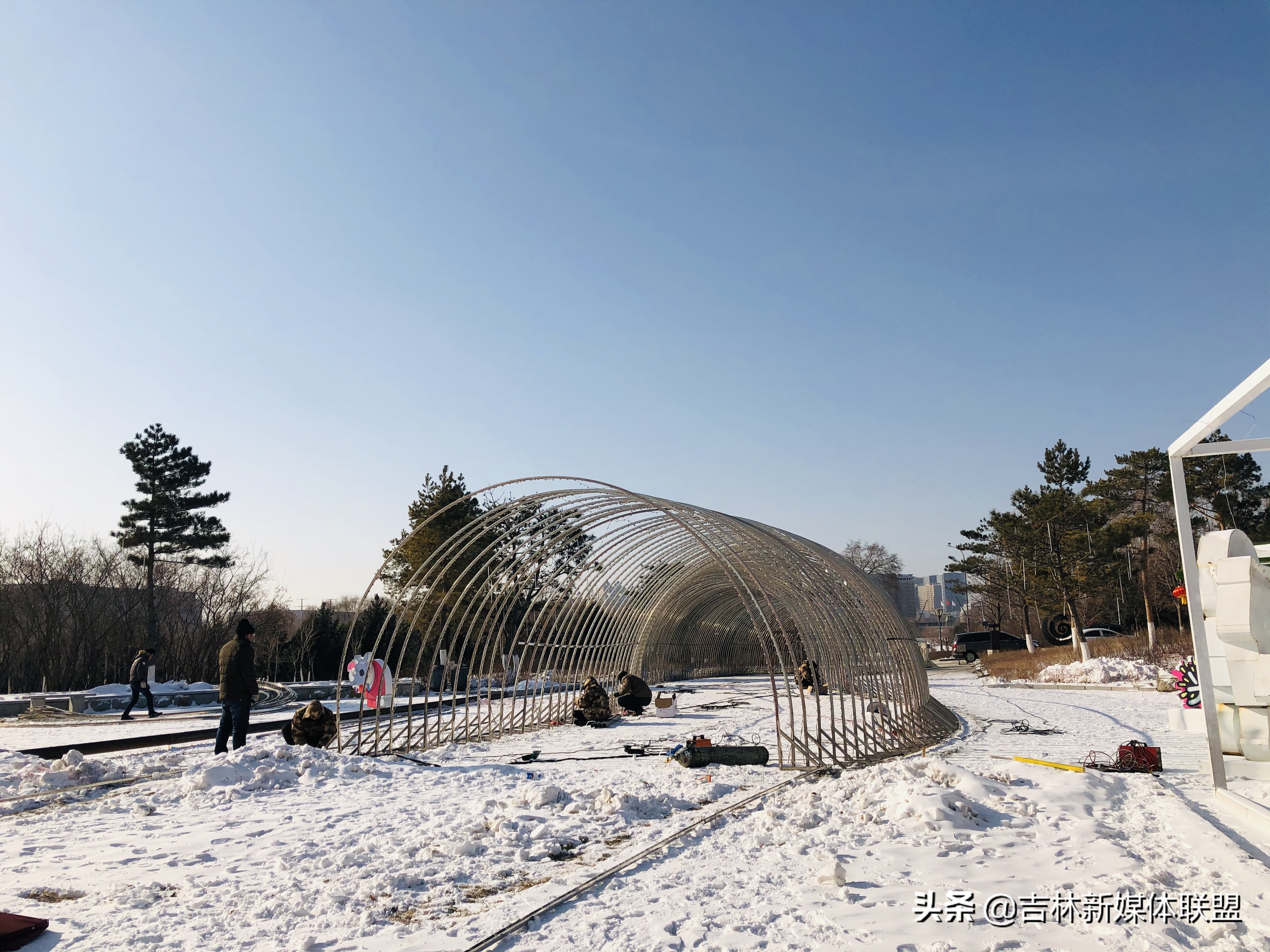 雕塑园夜晚,雕塑公园冰雪梦工厂