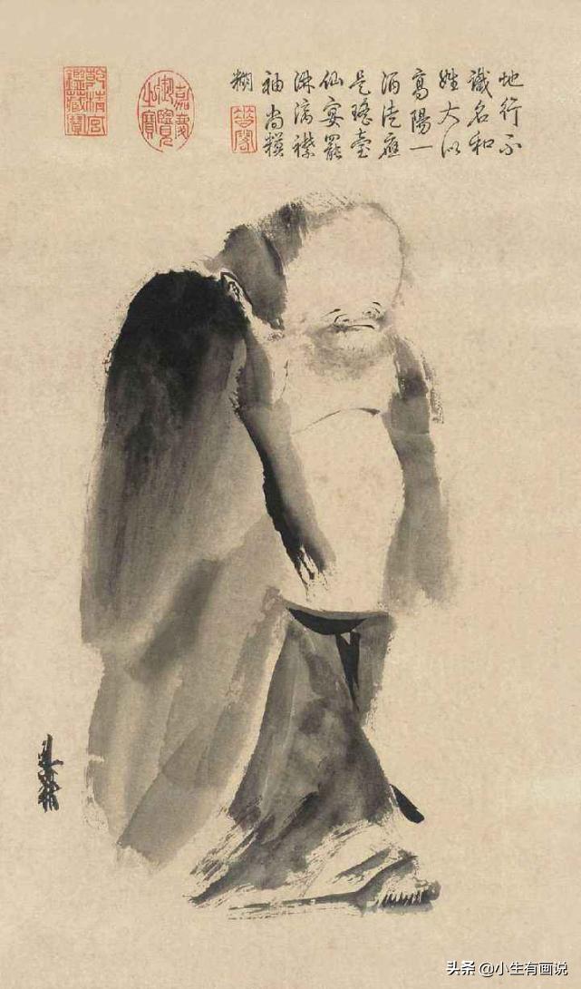 老人用炭画画,老人用木炭画画