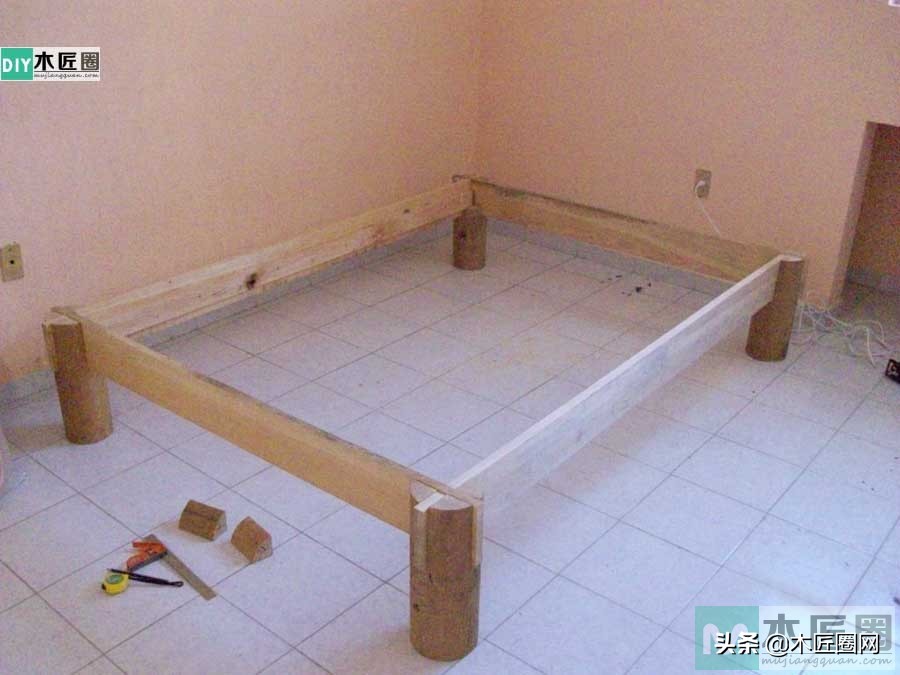 实木木床制作全过程,木工制作北欧实木床制作全过程