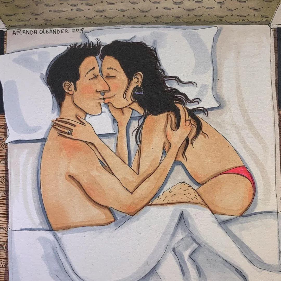 情侣两个人日常生活照片,情侣间的生活插画图片