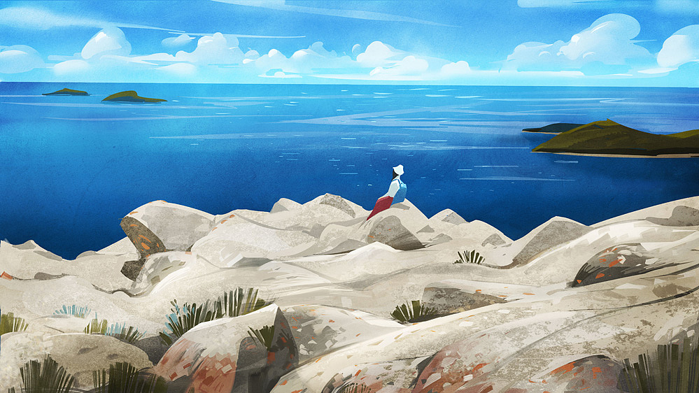 两个人的旅行,两个人的插画