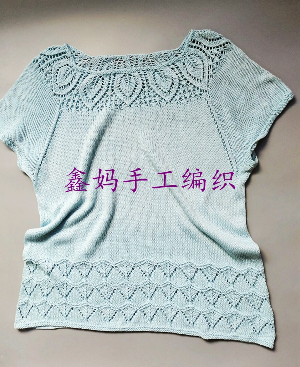 鑫妈手工编织圆领开衫视频,亚麻套头衫编织教程