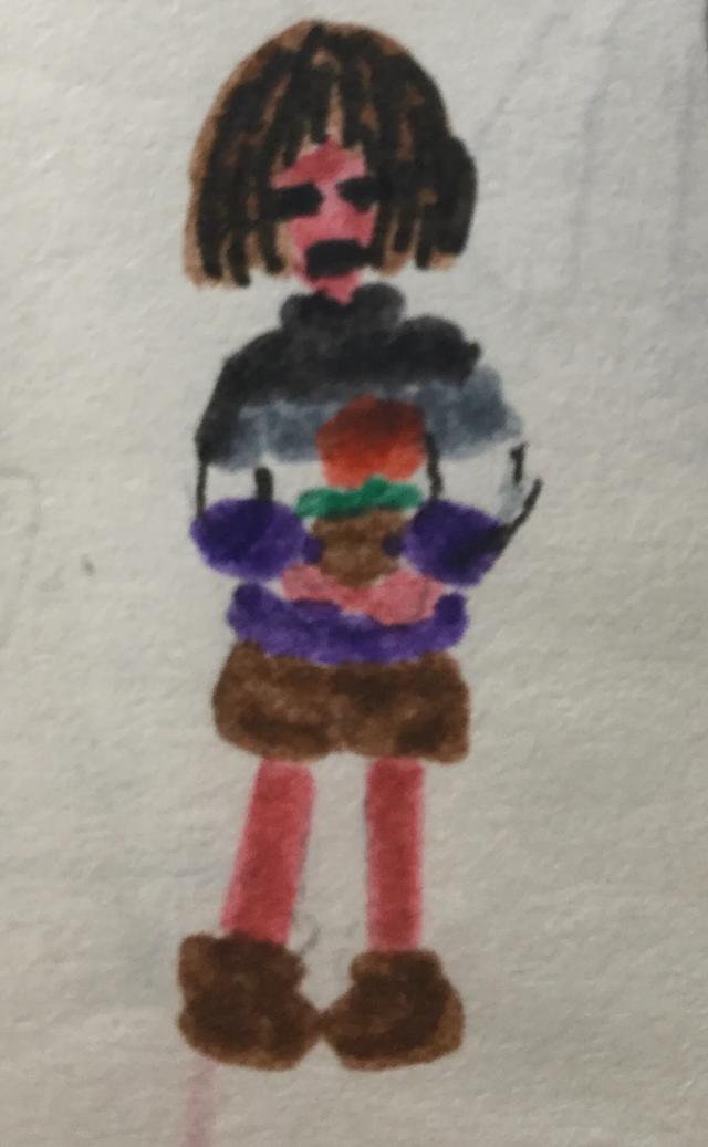 （作者手绘）各AU的Frisk，猜猜是哪些AU的（可能有些画的不好）