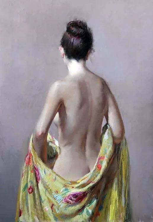 人体美学:粉彩之美,西班牙艺术家桑塔曼斯的绘画作品