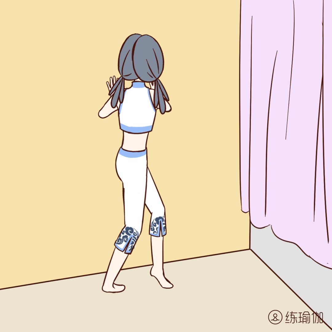 爬墙瘦肚子瘦腰最快的动作,扶墙跳跃转圈教学
