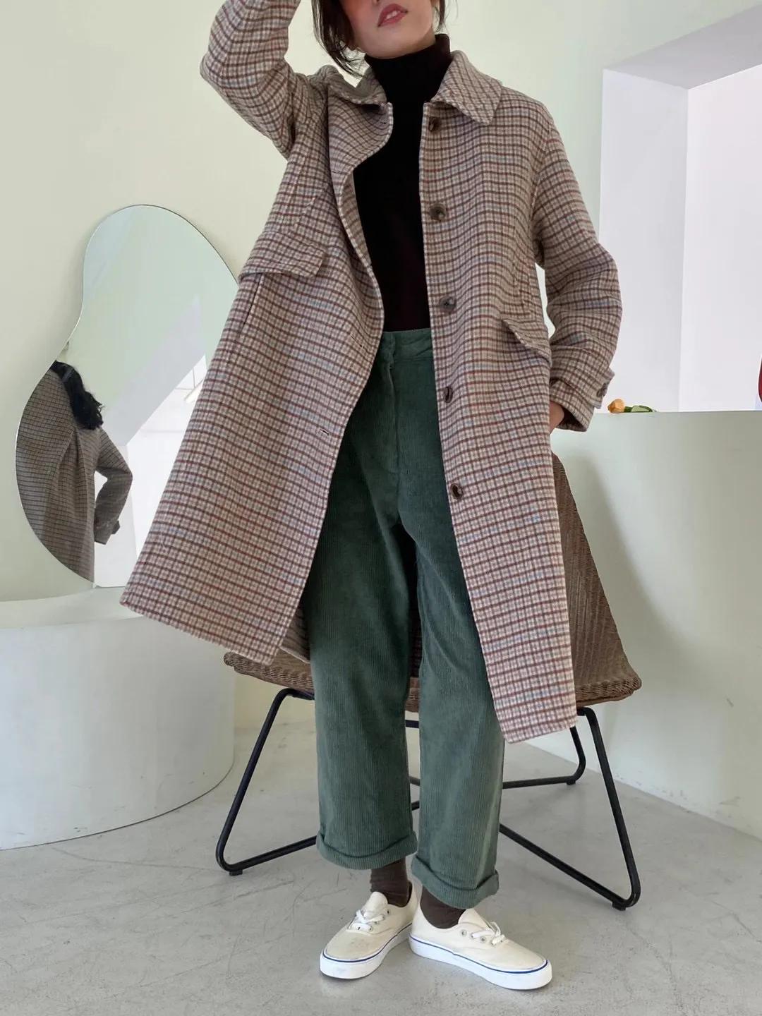 韩国小姐姐大衣穿搭,韩国小姐姐学院风大衣内搭