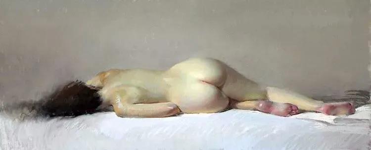 人体美学:粉彩之美,西班牙艺术家桑塔曼斯的绘画作品