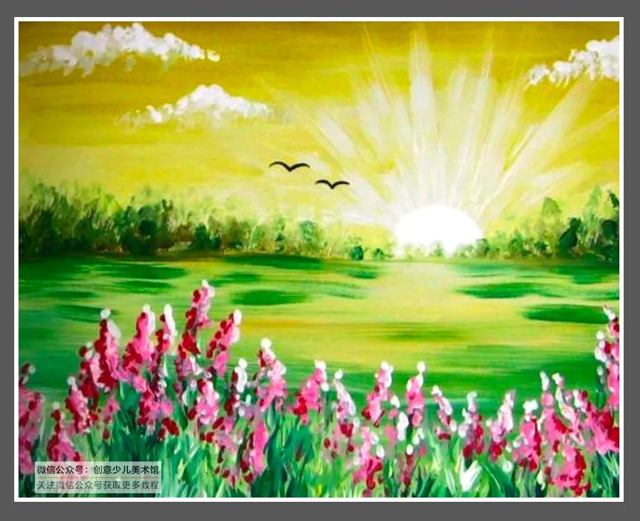 以夏天为主题的简单水粉绘画,童年主题水粉画简单又漂亮