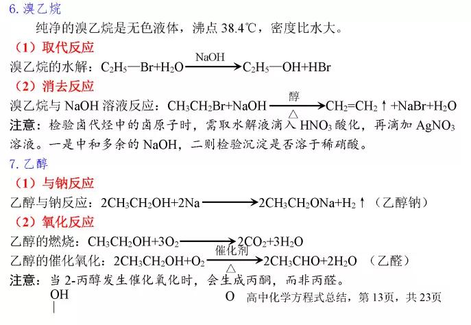 高考化学必考化学方程式,高中化学必考261个化学方程式