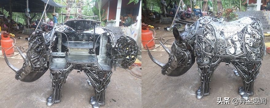 创意废旧零件铁艺雕塑,100种金属工艺品图片大全