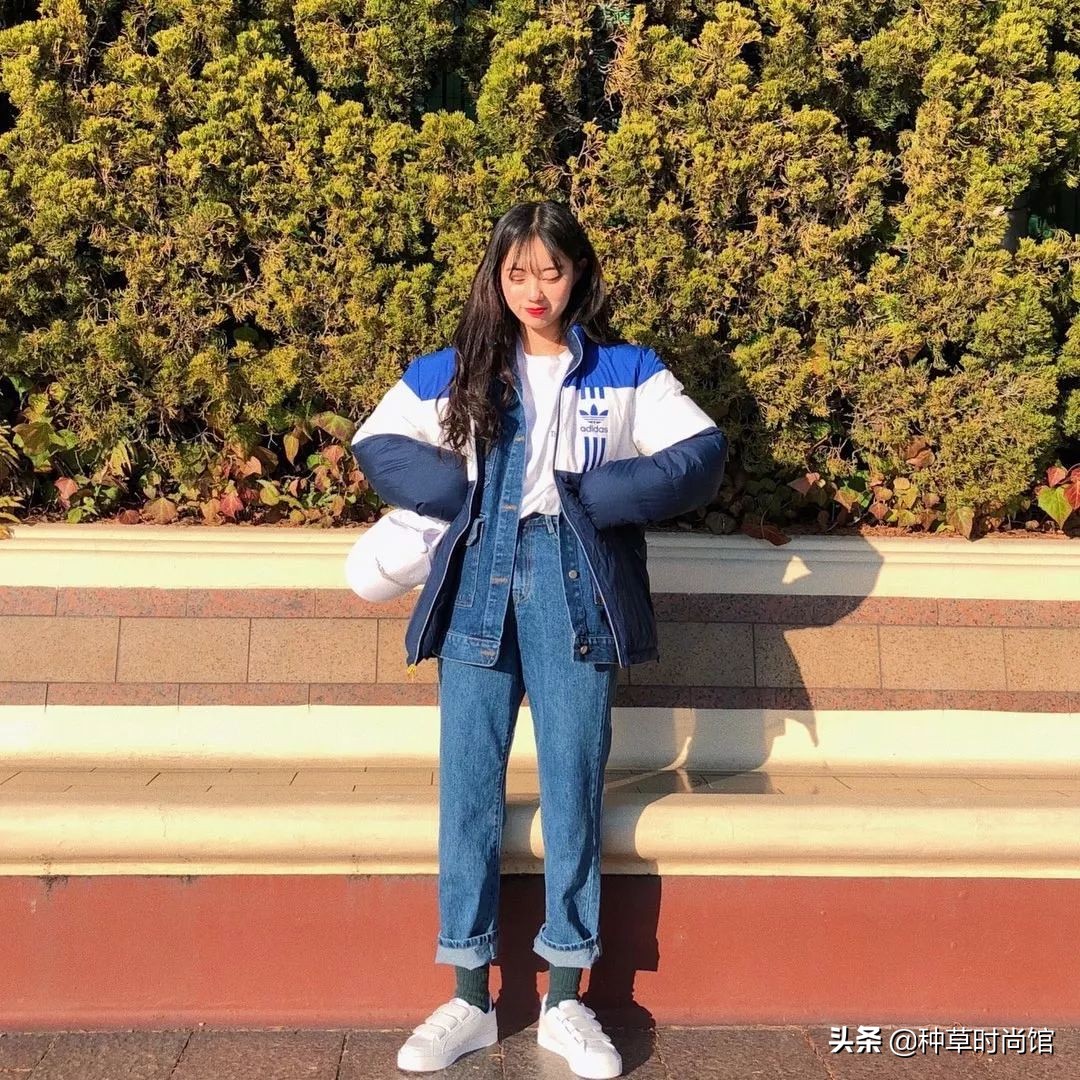 夹克直筒裤,夹克直筒裤穿搭