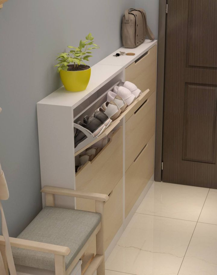 毛坯风格怎么安装极窄鞋柜,嵌入墙体的鞋柜该如何设计