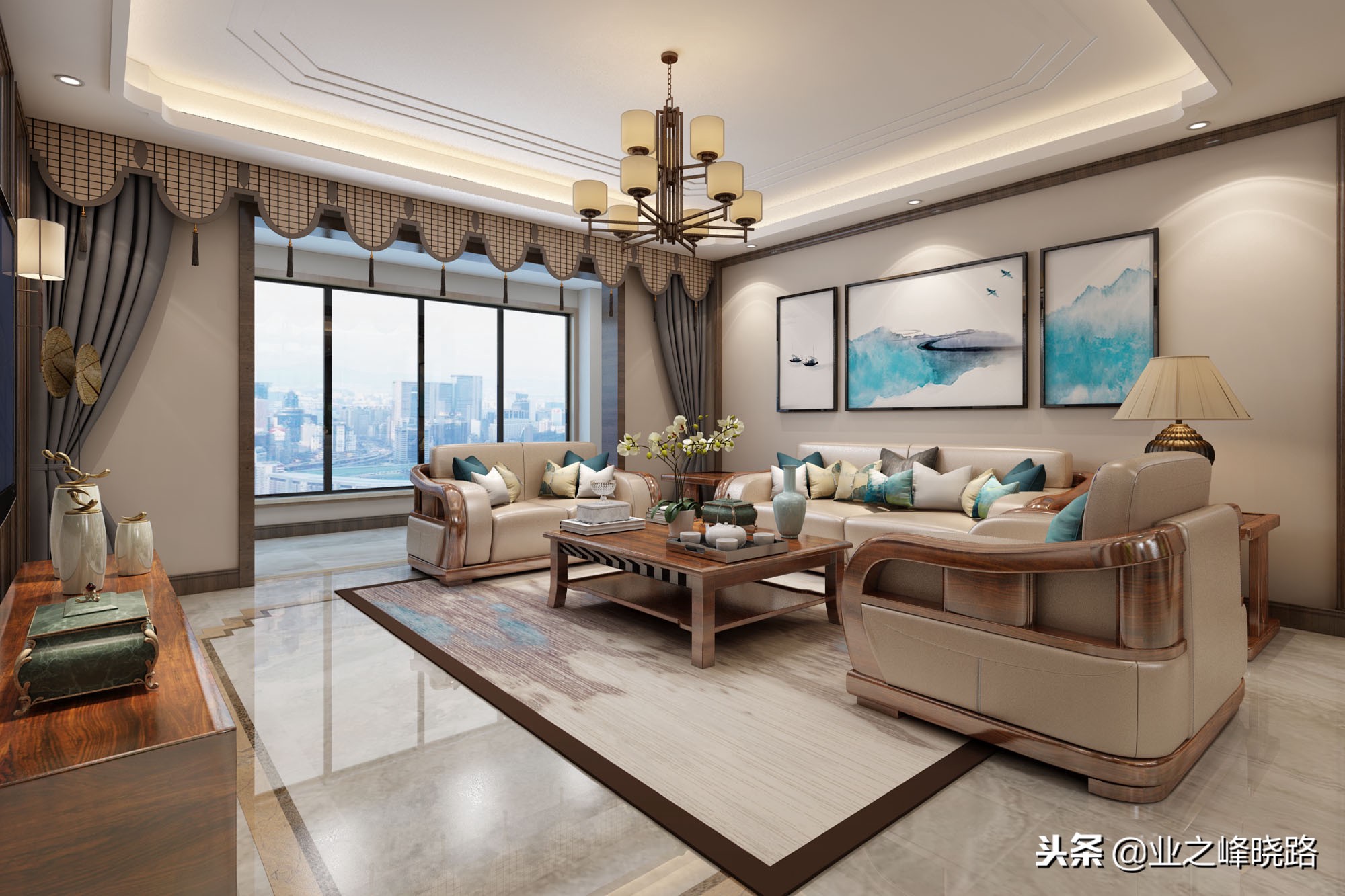 原木风格的新中式，就是这么庄重又漂亮——164曲江汉华城