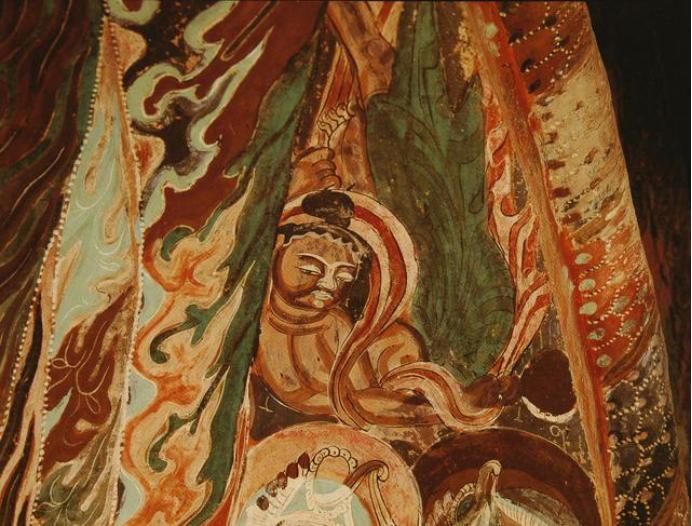 敦煌428窟介绍,敦煌329窟壁画飞天图