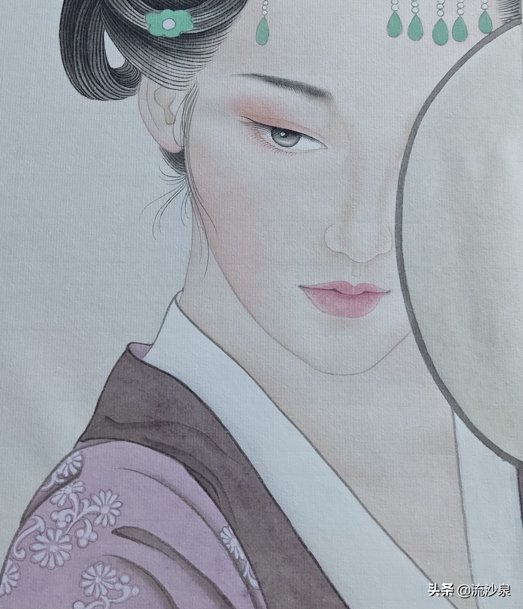 工笔荷花染色步骤图解,工笔仕女技法图解