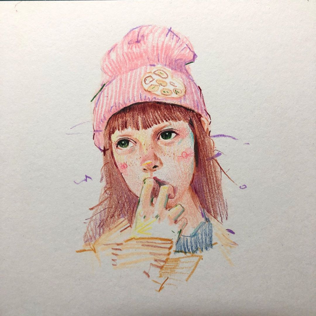 非常适合初学者的画小插画彩铅,彩铅插画手绘中国古风人物四年级