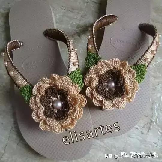 旧鞋底改造钩针鞋教程,手工钩鞋教程春夏季椰子鞋