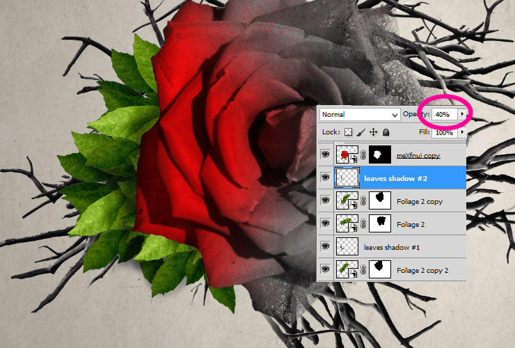 ps如何换花朵教程图解,ps怎么画枯萎的玫瑰