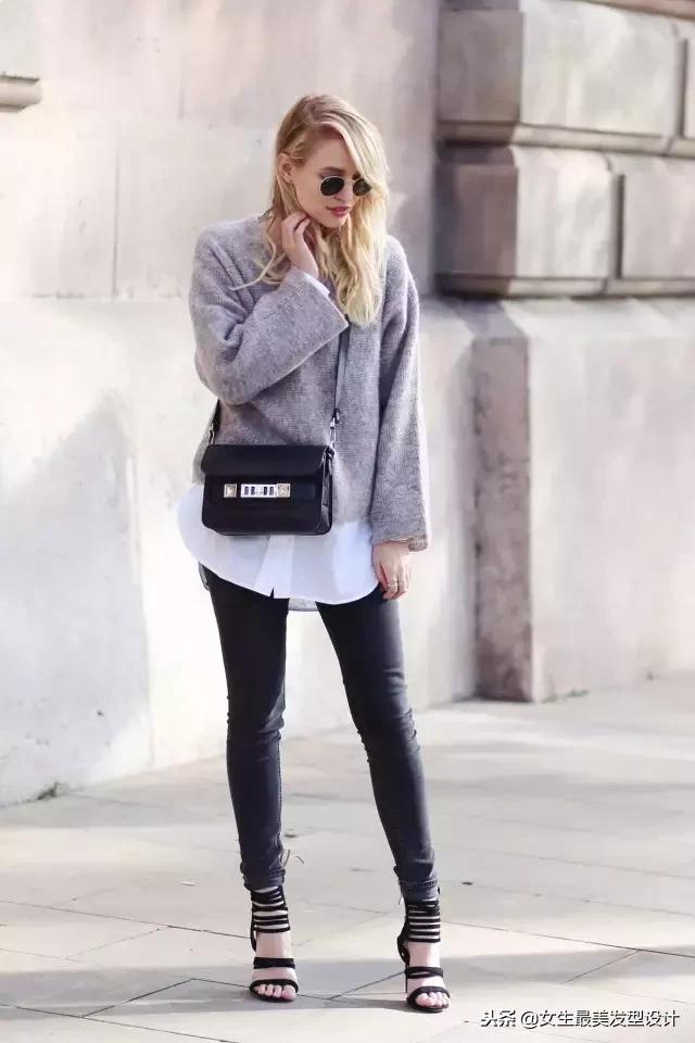 上身宽松下身紧的穿搭,上身紧下身宽怎么搭配