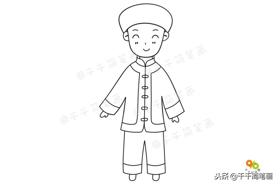 56个民族服装完整版简笔画教程,简笔画入门教学少数民族服饰人物