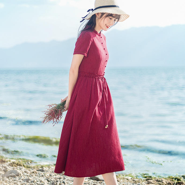 棉麻连衣裙来袭,舒爽透气,让你清凉一夏