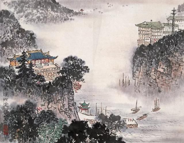 书画家钱松嵒作品价格,钱松喦早期山水画