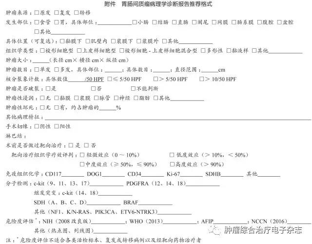 胃肠道间质瘤治疗指南,2017胃肠间质瘤专家共识