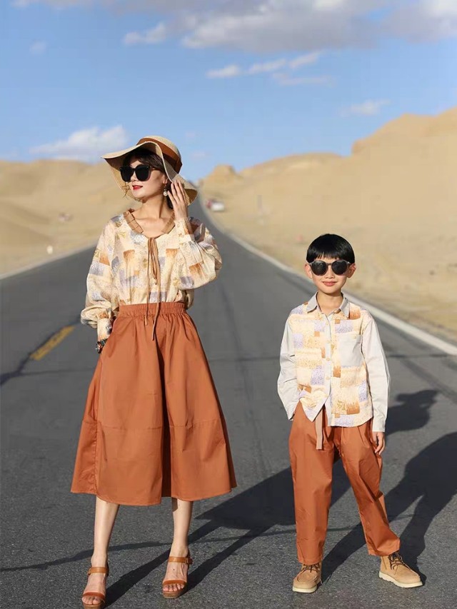 流行穿搭亲子装,小个子胖妈妈汉服亲子装