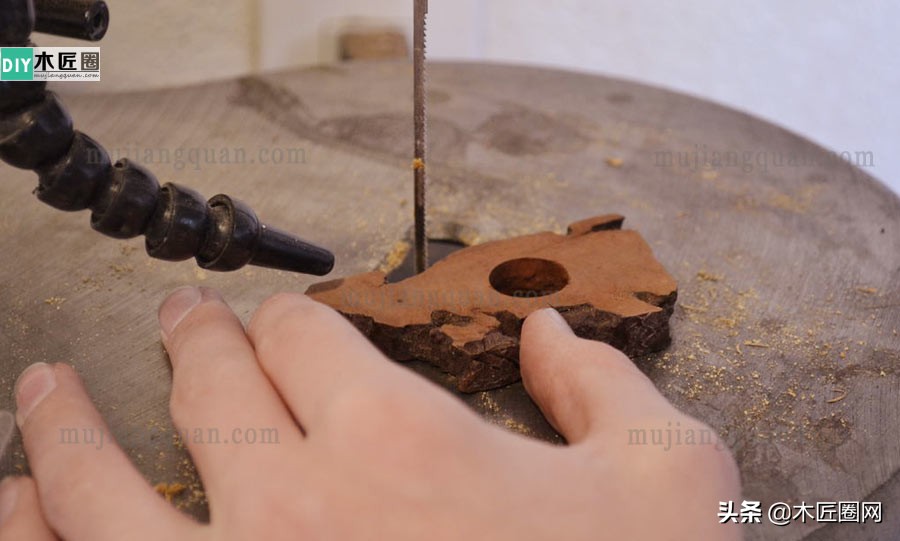 自制檀木戒指,木头雕刻戒指手工工具