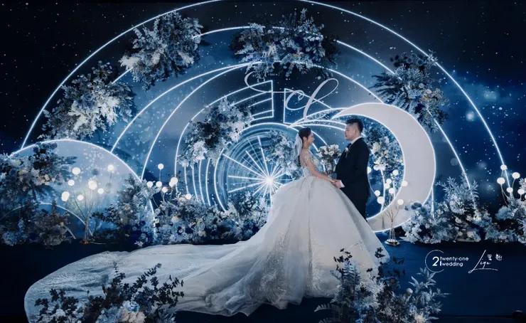 星空主题婚礼极简主义,森系主题加星空元素的婚礼