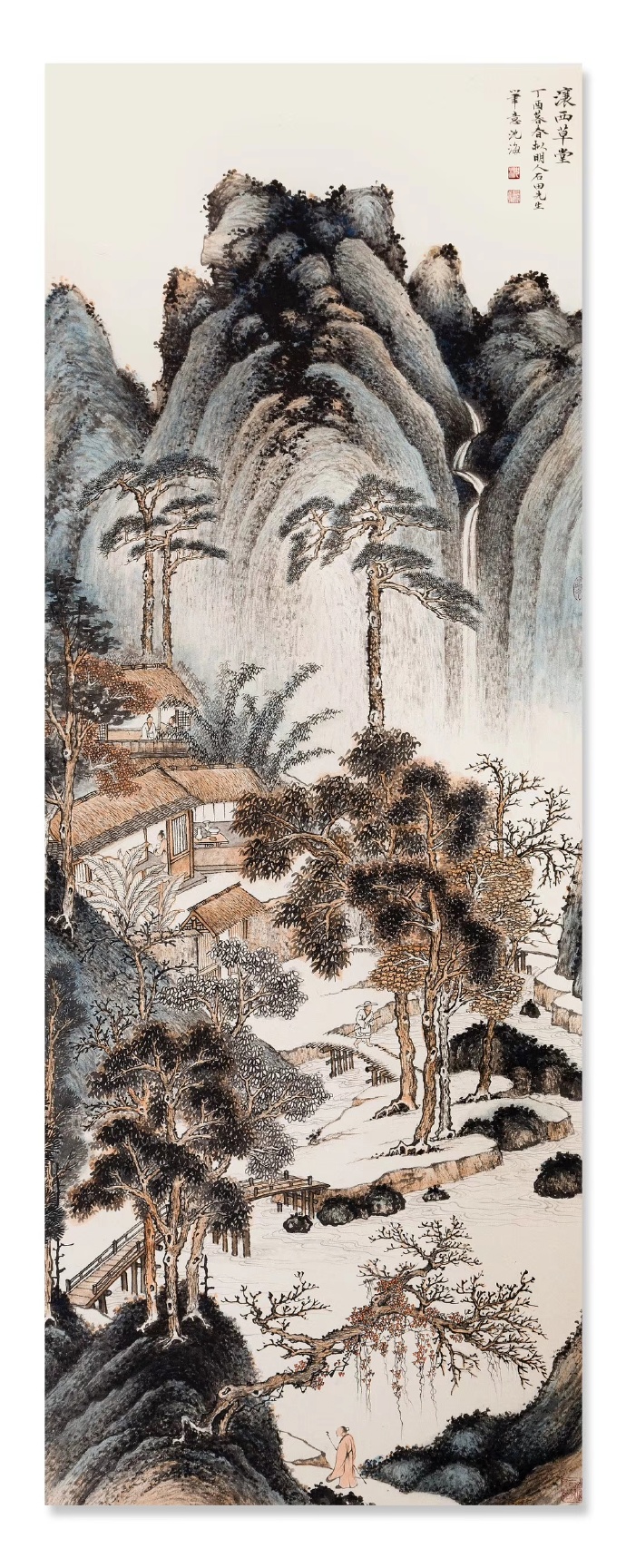 沈海工笔山水花鸟画作品,山水工笔画作品
