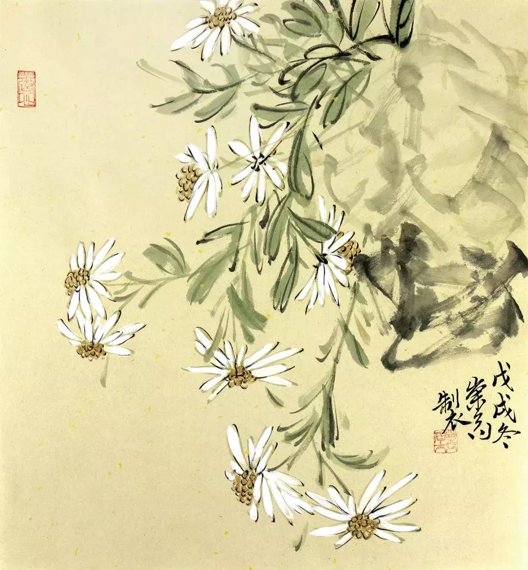 梅兰竹菊国画中的山石画法,梅兰竹菊国画写意教学视频