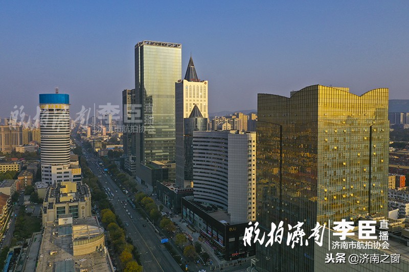 航拍泺源大街,济南市历下区航拍街区