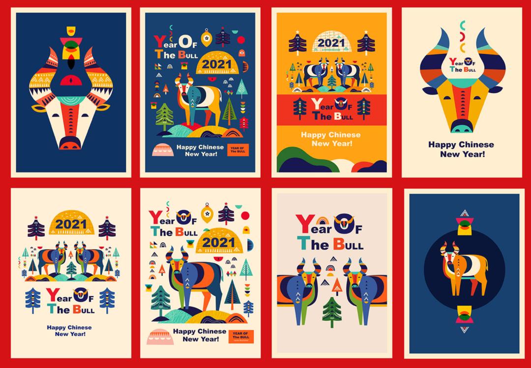零创｜超牛超可爱！牛年贺卡祝你春节爽爽、牛x闪闪