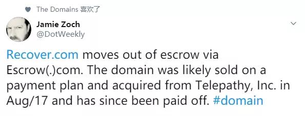 域名资讯丨“分离”fenli.com超16万成功交易