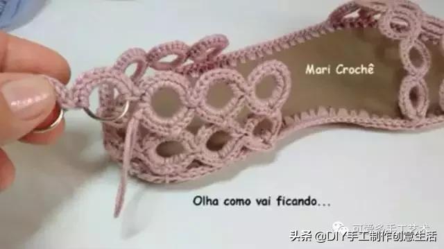 旧鞋底改造钩针鞋教程,手工钩鞋教程春夏季椰子鞋