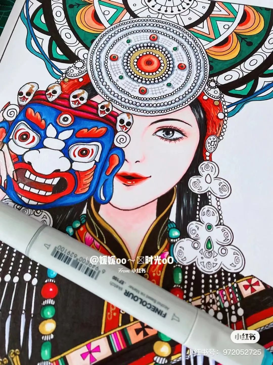 色彩缤纷的马克笔装饰画,60色的马克笔画简单的动漫画