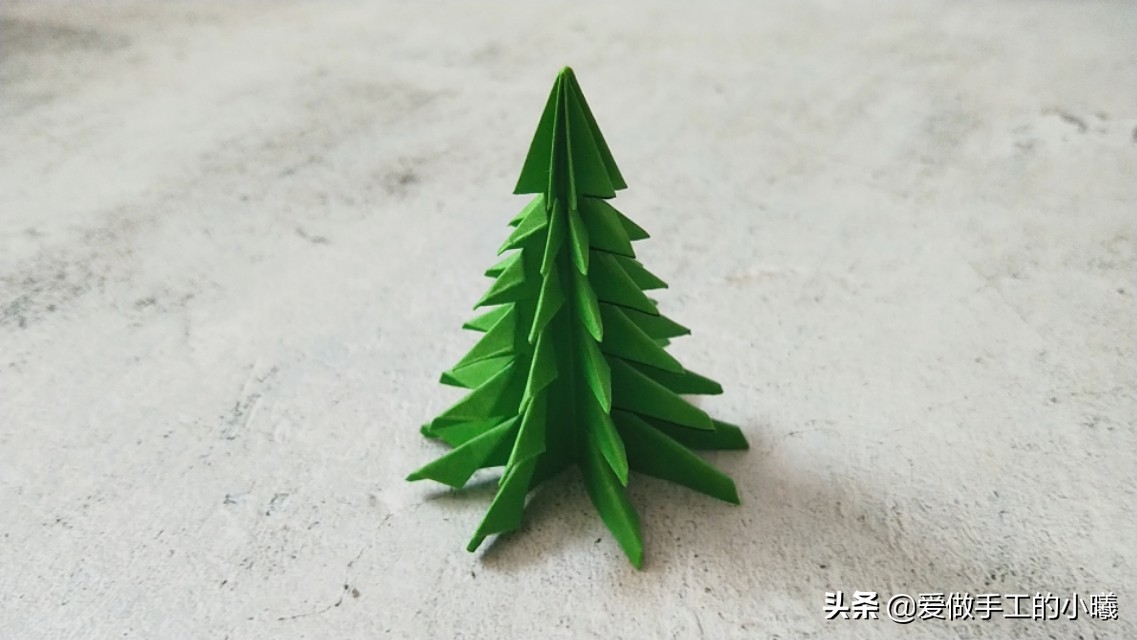 儿童手工折纸圣诞树,折纸圣诞树立体贺卡