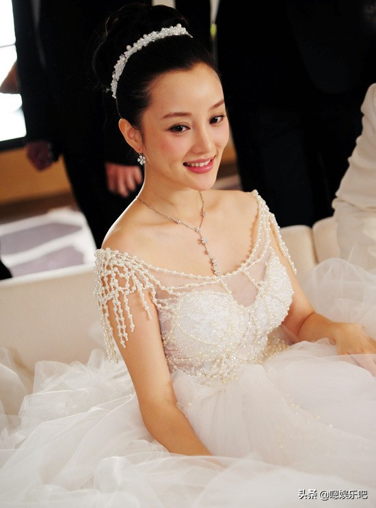 谢娜婚纱礼服,谢娜蓝色婚纱