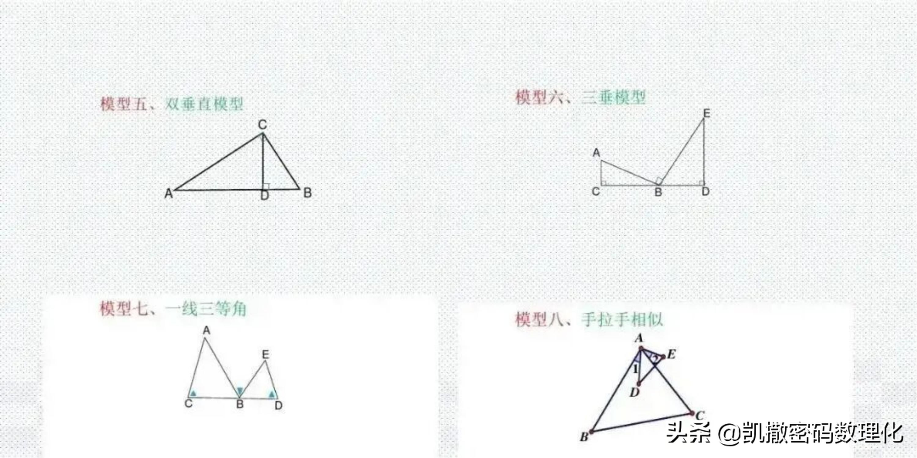 熬了整整七夜!终于把初中数学1-6册几何模型浓缩成70张高清大图