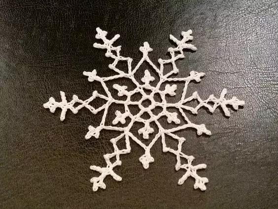 简单手工钩织雪花,钩编高清雪花图解教程