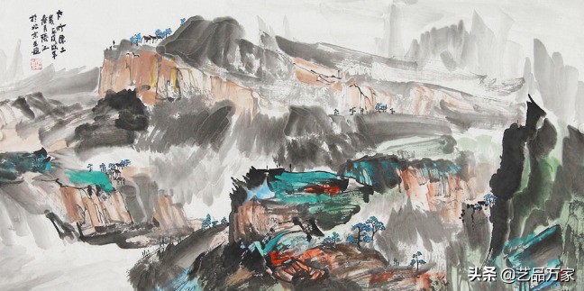 北方四尺竖幅的写意山水画作品,一幅优秀的山水画作品