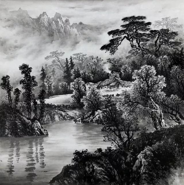 曾刚国画山水技法4,曾刚雪景国画山水画图片