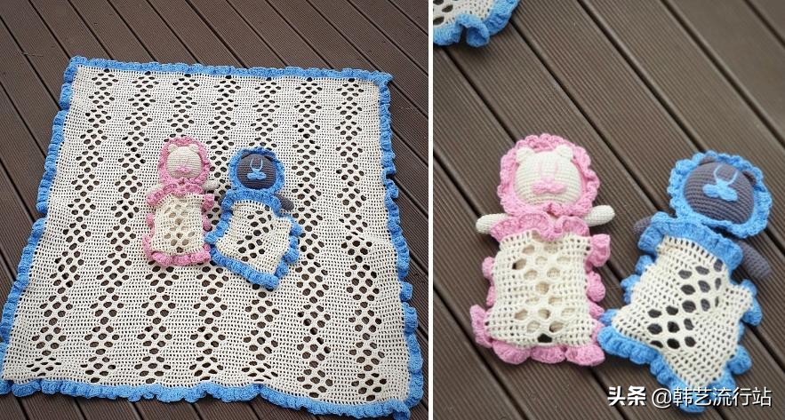 基础款钩针作品,漂亮的钩针配色花样太美建议珍藏