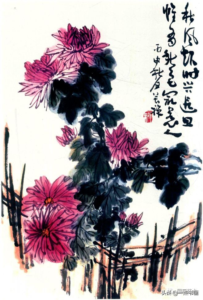 李苦禅画梅作品,李苦禅的菊花国画作品图片